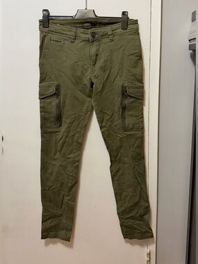 Diesel Olive Green Cargo Pants with Zip Pockets